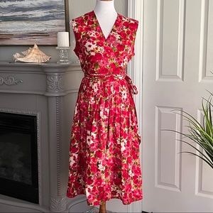 Floral Cotton Pleated Dress